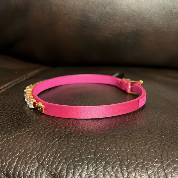 Versace women’s satin silk leather heart shaped crystals chocker necklace NEW - Picture 8 of 14